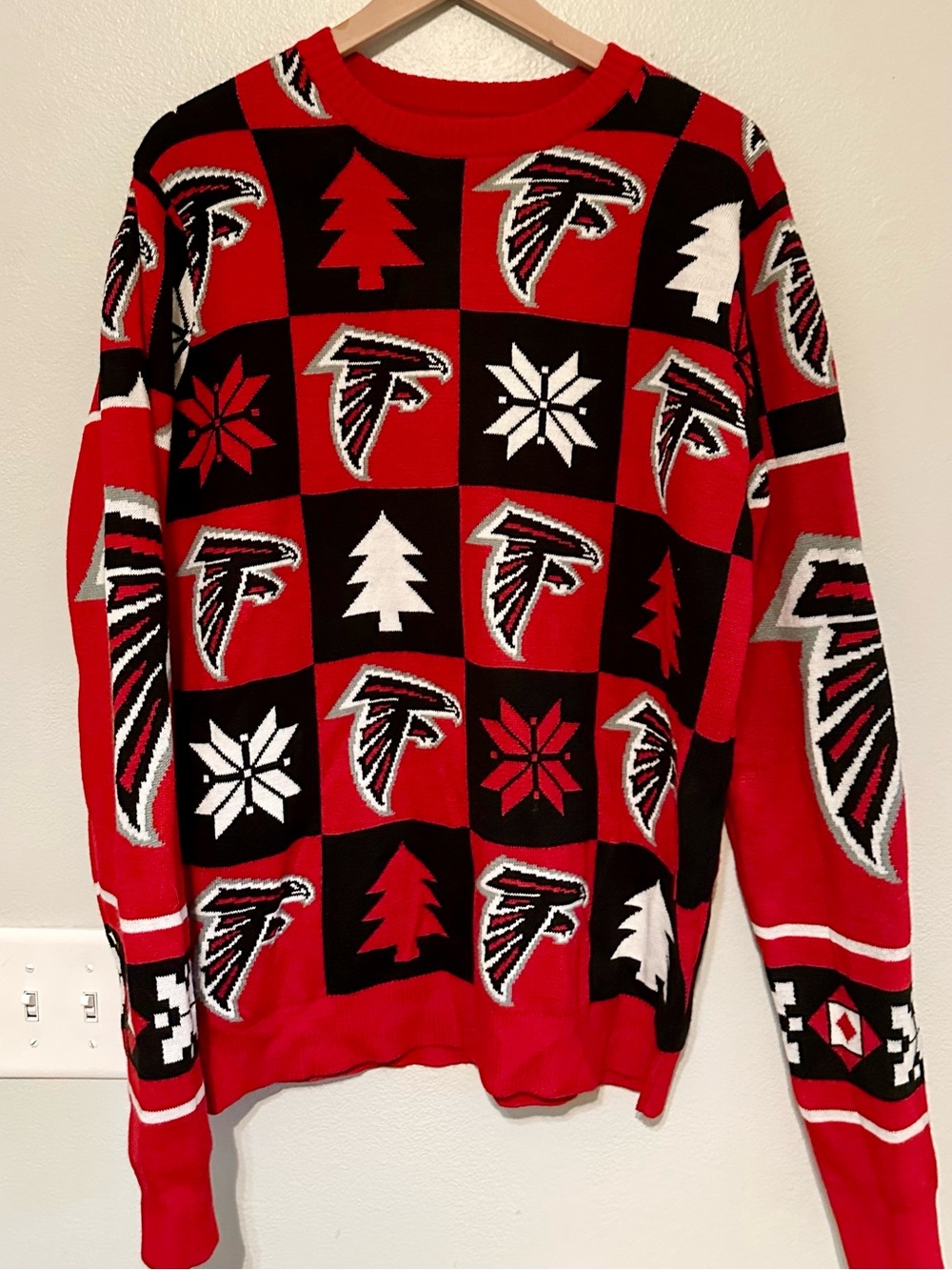 NFL Atlanta Falcons Red Black White Holiday Sweater